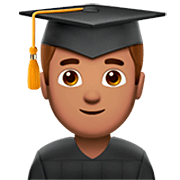 👨🏽‍🎓 Emoji Student: mittlere Hautfarbe Apple iOS 16.4.