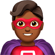 Émoji 🦸🏾‍♂️ Super-héros Homme : Peau Mate sur Apple iOS 16.4.