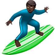 🏄🏿‍♂️ Emoji Homem Surfista: Pele Escura na Apple iOS 16.4.