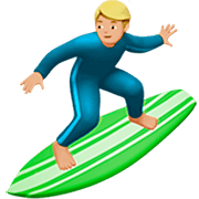 🏄🏼‍♂️ Emoji Hombre Haciendo Surf: Tono De Piel Claro Medio en Apple iOS 16.4.