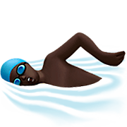 🏊🏿‍♂️ Emoji Hombre Nadando: Tono De Piel Oscuro en Apple iOS 16.4.