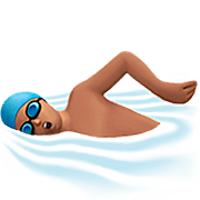 Emoji 🏊🏽‍♂️ Nuotatore: Carnagione Olivastra su Apple iOS 16.4.