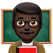👨🏿‍🏫 Emoji Lehrer: dunkle Hautfarbe Apple iOS 16.4.