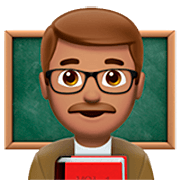 Emoji 👨🏽‍🏫 Professore: Carnagione Olivastra su Apple iOS 16.4.