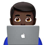 Émoji 👨🏿‍💻 Informaticien : Peau Foncée sur Apple iOS 16.4.