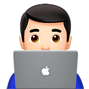 👨🏻‍💻 Emoji Tecnólogo: Tono De Piel Claro en Apple iOS 16.4.