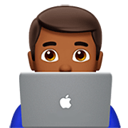 👨🏾‍💻 Emoji IT-Experte: mitteldunkle Hautfarbe Apple iOS 16.4.