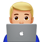 👨🏼‍💻 Emoji Tecnólogo: Tono De Piel Claro Medio en Apple iOS 16.4.