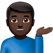 💁🏿‍♂️ Emoji Empleado De Mostrador De Información: Tono De Piel Oscuro en Apple iOS 16.4.