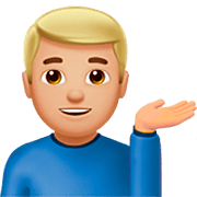 Emoji 💁🏼‍♂️ Uomo Con Suggerimento: Carnagione Abbastanza Chiara su Apple iOS 16.4.