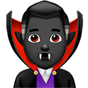 🧛🏿‍♂️ Emoji Vampiro Hombre: Tono De Piel Oscuro en Apple iOS 16.4.