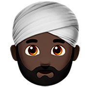 👳🏿‍♂️ Emoji Mann mit Turban: dunkle Hautfarbe Apple iOS 16.4.