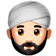 👳🏻‍♂️ Emoji Hombre Con Turbante: Tono De Piel Claro en Apple iOS 16.4.