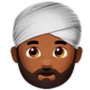 👳🏾‍♂️ Emoji Mann mit Turban: mitteldunkle Hautfarbe Apple iOS 16.4.