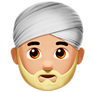 👳🏼‍♂️ Emoji Mann mit Turban: mittelhelle Hautfarbe Apple iOS 16.4.