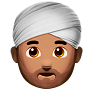 👳🏽‍♂️ Emoji Mann mit Turban: mittlere Hautfarbe Apple iOS 16.4.