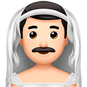 Emoji 👰🏻‍♂️ Sposo Con Velo: Carnagione Chiara su Apple iOS 16.4.