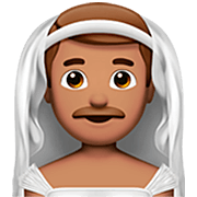 Emoji 👰🏽‍♂️ Sposo Con Velo: Carnagione Olivastra su Apple iOS 16.4.
