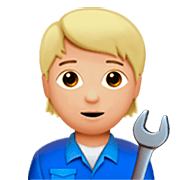 Emoji 🧑🏼‍🔧 Meccanico: Carnagione Abbastanza Chiara su Apple iOS 16.4.