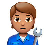 Emoji 🧑🏽‍🔧 Meccanico: Carnagione Olivastra su Apple iOS 16.4.