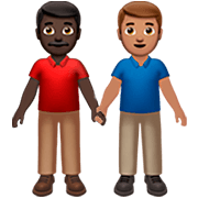 Émoji 👨🏿‍🤝‍👨🏽 Deux Hommes Se Tenant La Main : Peau Foncée Et Peau Légèrement Mate sur Apple iOS 16.4.
