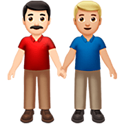 Emoji 👨🏻‍🤝‍👨🏼 Due Uomini Che Si Tengono Per Mano: Carnagione Chiara E Carnagione Abbastanza Chiara su Apple iOS 16.4.