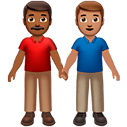 Émoji 👨🏾‍🤝‍👨🏽 Deux Hommes Se Tenant La Main : Peau Mate Et Peau Légèrement Mate sur Apple iOS 16.4.
