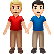 Emoji 👨🏼‍🤝‍👨🏻 Due Uomini Che Si Tengono Per Mano: Carnagione Abbastanza Chiara E Carnagione Chiara su Apple iOS 16.4.
