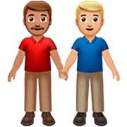 Emoji 👨🏽‍🤝‍👨🏼 Due Uomini Che Si Tengono Per Mano: Carnagione Olivastra E Carnagione Abbastanza Chiara su Apple iOS 16.4.