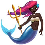 Emoji 🧜🏿‍♀️ Sirena Donna: Carnagione Scura su Apple iOS 16.4.
