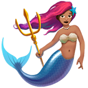 Emoji 🧜🏽‍♀️ Sirena Donna: Carnagione Olivastra su Apple iOS 16.4.