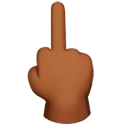 🖕🏾 Emoji Mittelfinger: mitteldunkle Hautfarbe Apple iOS 16.4.