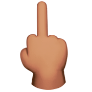 🖕🏽 Emoji Mittelfinger: mittlere Hautfarbe Apple iOS 16.4.