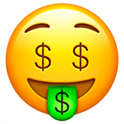 🤑 Emoji Cara Con Lengua De Dinero en Apple iOS 16.4.
