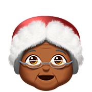 Émoji 🤶🏾 Mère Noël : Peau Mate sur Apple iOS 16.4.