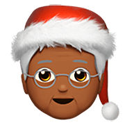 🧑🏾‍🎄 Emoji Weihnachtsperson: mitteldunkle Hautfarbe Apple iOS 16.4.
