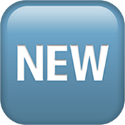 🆕 Emoji Wort „New“ in blauem Quadrat Apple iOS 16.4.