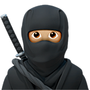 🥷🏼 Emoji Ninja: Tono De Piel Claro Medio en Apple iOS 16.4.
