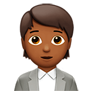 🧑🏾‍💼 Emoji Büroangestellte(r): mitteldunkle Hautfarbe Apple iOS 16.4.