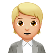 Emoji 🧑🏼‍💼 Persona Che Fa Un Lavoro D’ufficio: Carnagione Abbastanza Chiara su Apple iOS 16.4.