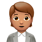 🧑🏽‍💼 Emoji Büroangestellte(r): mittlere Hautfarbe Apple iOS 16.4.