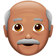 Emoji 👴🏽 Uomo Anziano: Carnagione Olivastra su Apple iOS 16.4.