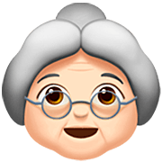 Émoji 👵🏻 Femme âgée : Peau Claire sur Apple iOS 16.4.