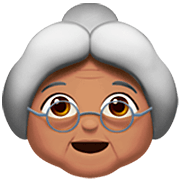Emoji 👵🏽 Donna Anziana: Carnagione Olivastra su Apple iOS 16.4.