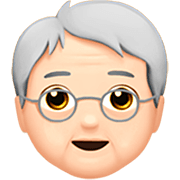 Emoji 🧓🏻 Adulto Anziano: Carnagione Chiara su Apple iOS 16.4.