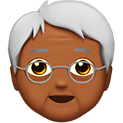 Émoji 🧓🏾 Personne âgée : Peau Mate sur Apple iOS 16.4.