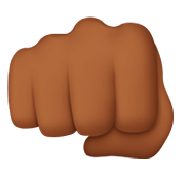 👊🏾 Emoji Puño Cerrado: Tono De Piel Oscuro Medio en Apple iOS 16.4.