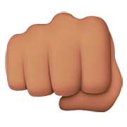 Emoji 👊🏽 Pugno Chiuso: Carnagione Olivastra su Apple iOS 16.4.