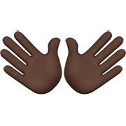 👐🏿 Emoji Mãos Abertas: Pele Escura na Apple iOS 16.4.