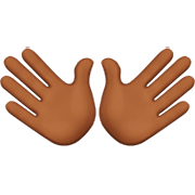 👐🏾 Emoji Mãos Abertas: Pele Morena Escura na Apple iOS 16.4.